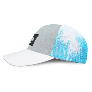 Curved Bill Trucker - Blue Palm Sky