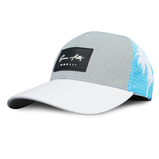 Curved Bill Trucker - Blue Palm Sky