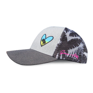 Curved Bill Trucker - Floral Heart