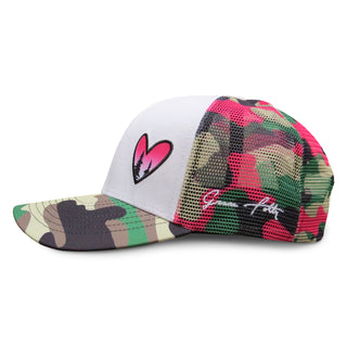 Curved Bill Trucker - Camo Heart