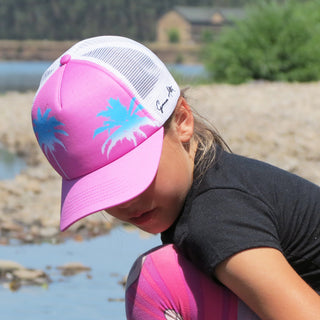 Kids trucker - Pink Palm Sky