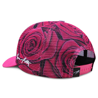 6 Panel Trucker - Pink Rose
