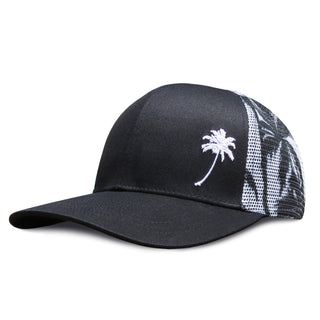 6 Panel Hats - Palm silhouette Mesh