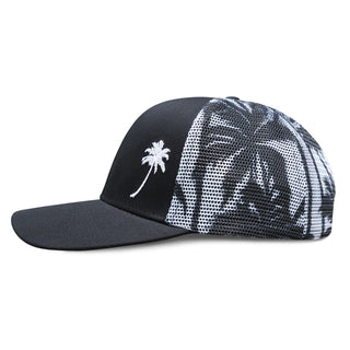 6 Panel Hats - Palm silhouette Mesh