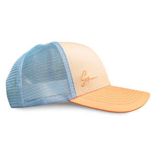 Curved Bill Trucker - Peachy Blue