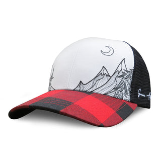Curved Bill Trucker - Mtn Plaid