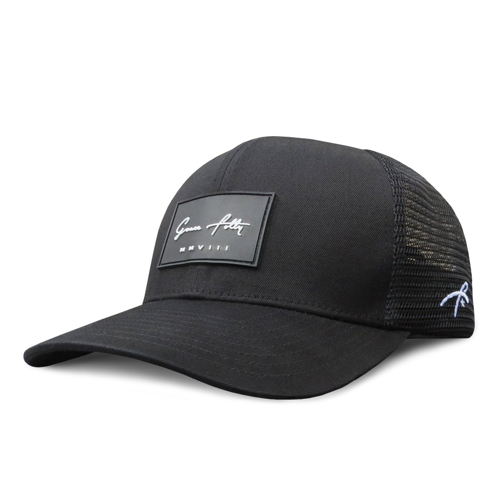 6 Panel Trucker - Black – Grace Folly