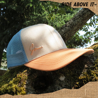 Curved Bill Trucker - Peachy Blue