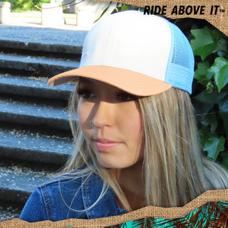 Curved Bill Trucker - Peachy Blue