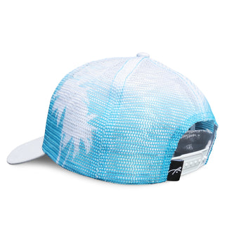 Curved Bill Trucker - Blue Palm Sky