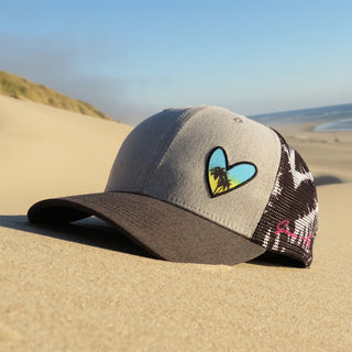 Curved Bill Trucker - Floral Heart