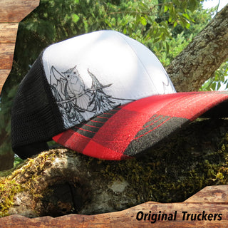 Curved Bill Trucker - Mtn Plaid