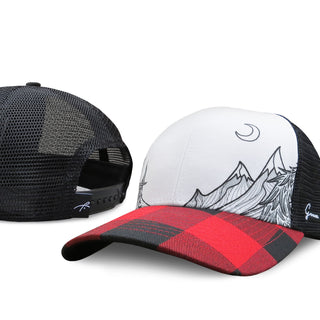 Curved Bill Trucker - Mtn Plaid