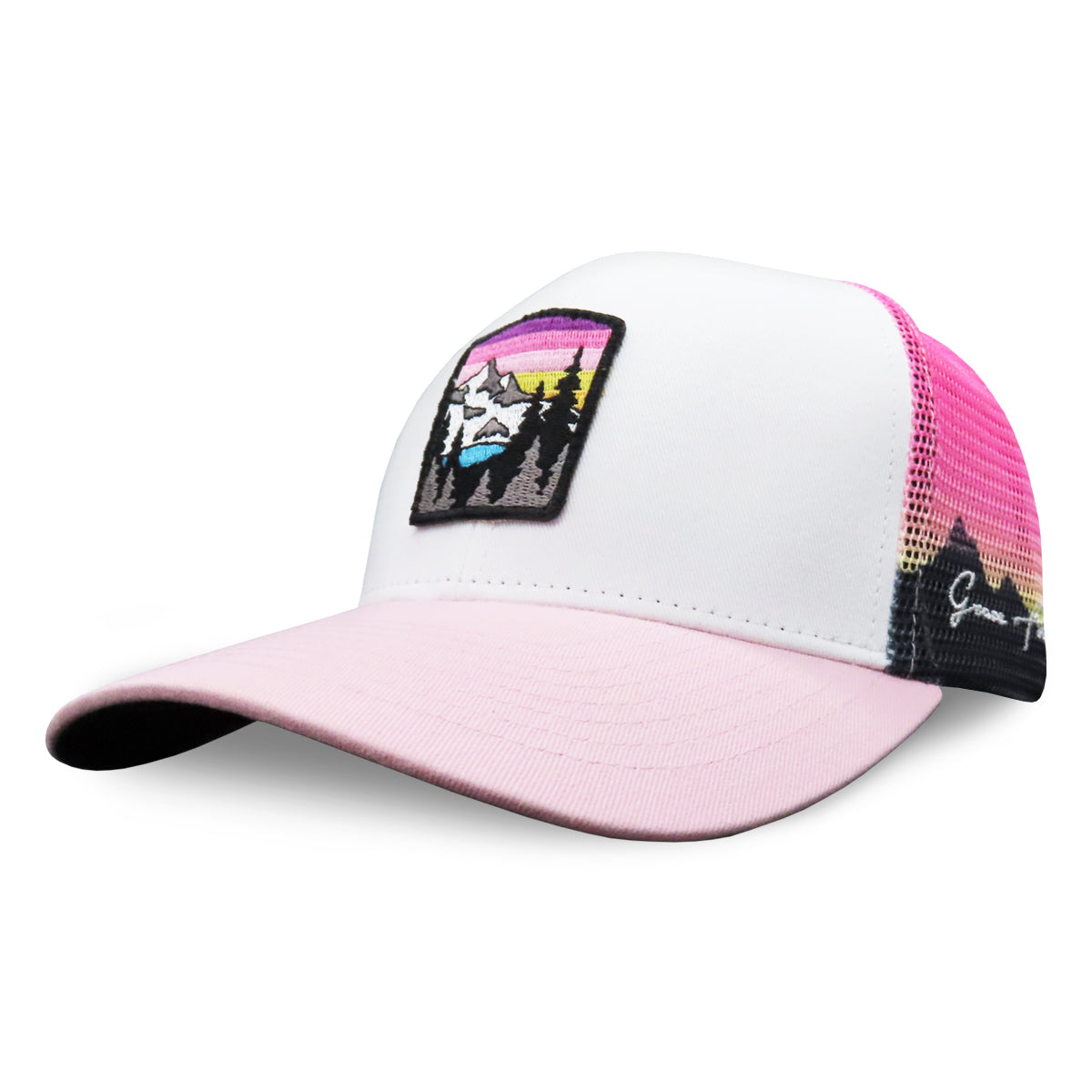 Curved Bill Trucker Pink Alpine