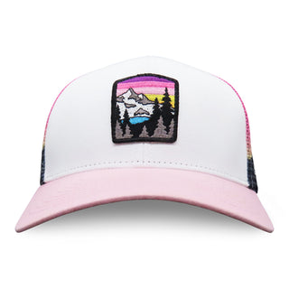 Curved Bill Trucker - Pink Alpine