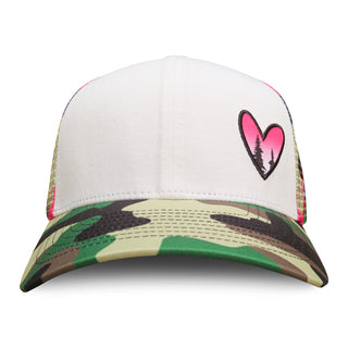 Curved Bill Trucker - Camo Heart