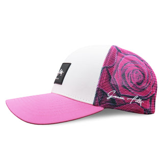 6 Panel Trucker - Pink Rose