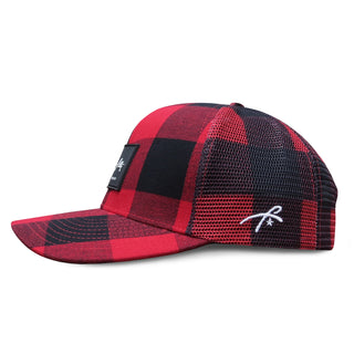 6 Panel Trucker - Red Plaid