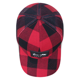 6 Panel Trucker - Red Plaid