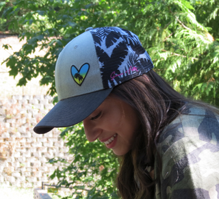 Curved Bill Trucker - Floral Heart